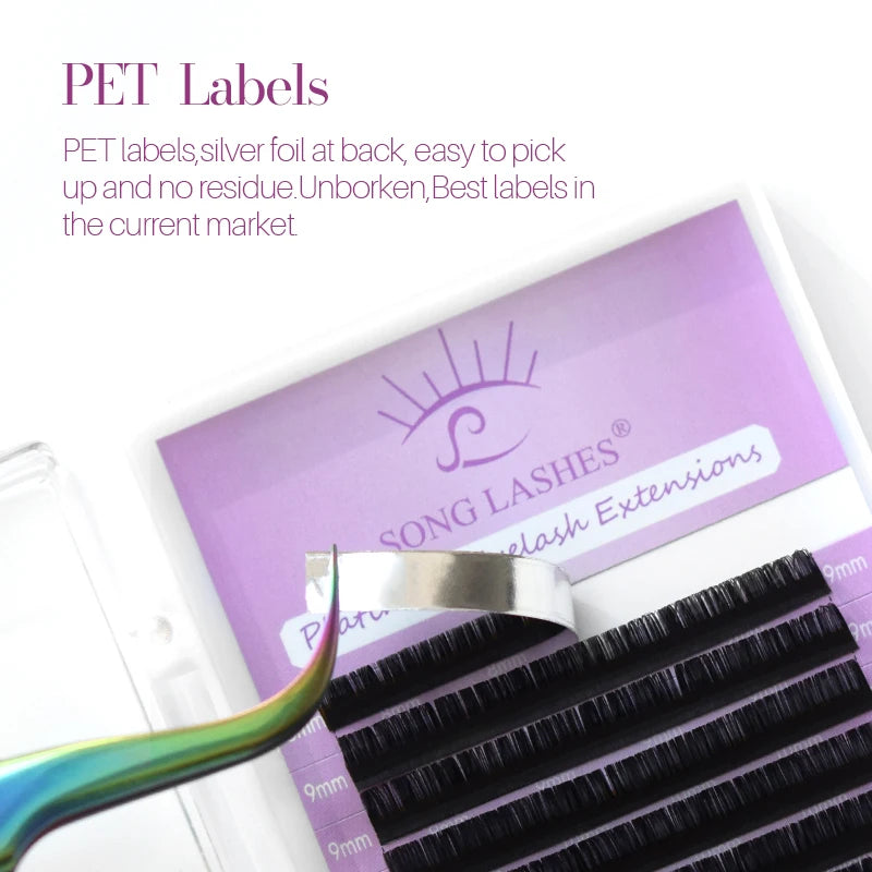 SONG LASHES 16 Row Classics False Eyelashes Extension Pure Dark Black Lashes B/C/D/CC High Quality Makeup Tools