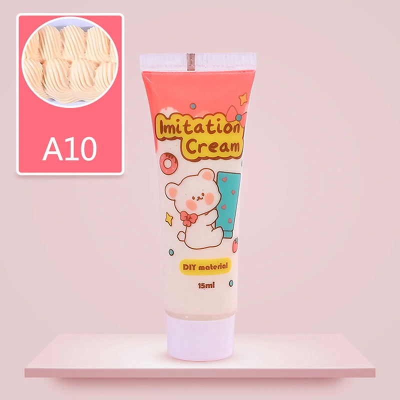 15ml Bottle Resin Cream For Phone Case Fake Whipped Clay Glue DIY Craft Soft Clay Decoration Simulation Gel Mobile Shell