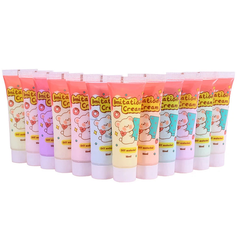 15ml Bottle Resin Cream For Phone Case Fake Whipped Clay Glue DIY Craft Soft Clay Decoration Simulation Gel Mobile Shell
