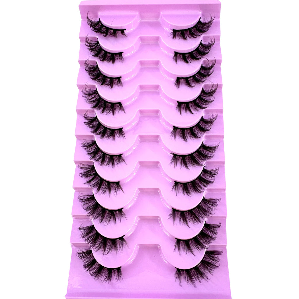 AMSDCN Half Lashes 10 Pairs Half Lashes Soft Natural Cat Eye Lashes Makeup Tool Fake Eyelashes Extension Fluffy Faux Cils