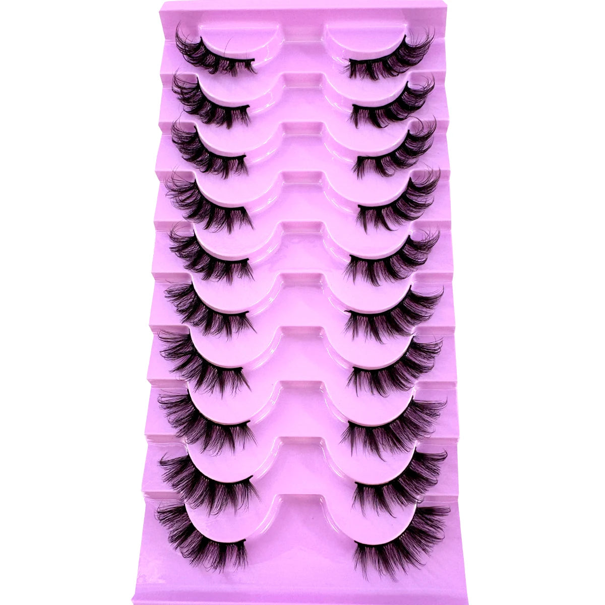 AMSDCN Half Lashes 10 Pairs Half Lashes Soft Natural Cat Eye Lashes Makeup Tool Fake Eyelashes Extension Fluffy Faux Cils