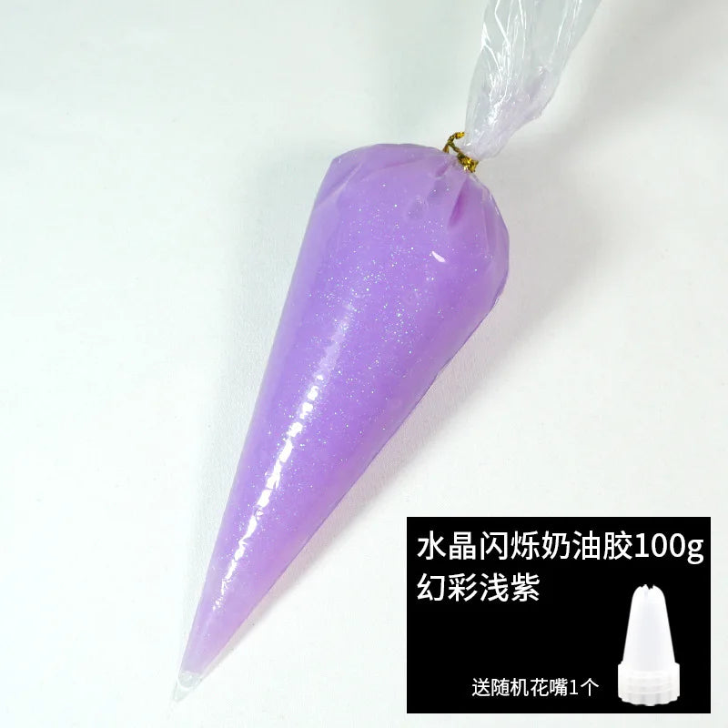 Best 100g transparent crystal cream glue can be diy add glitter glitter homemade cream glue phone case