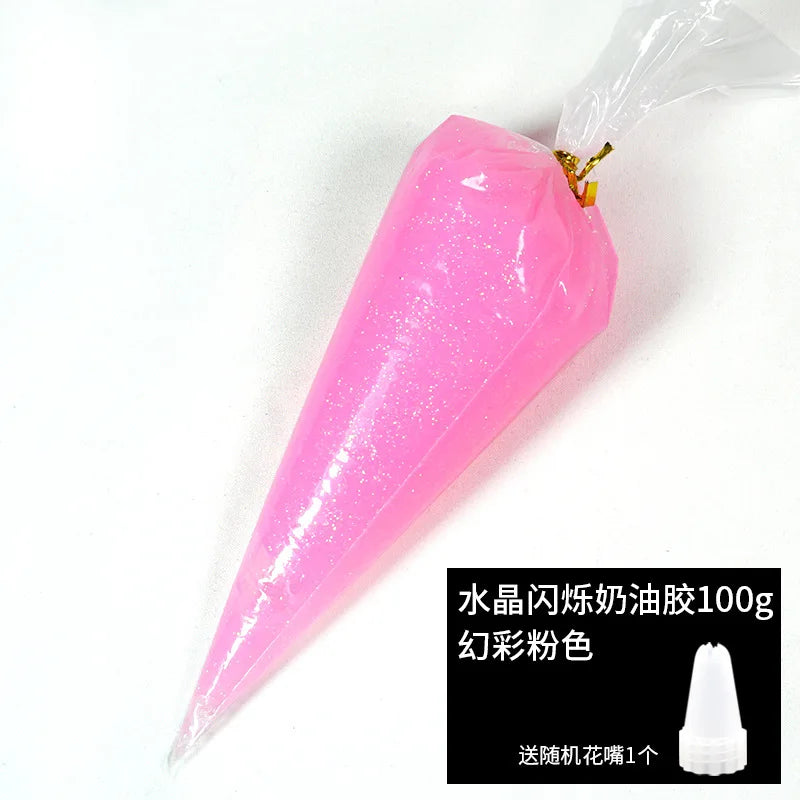Best 100g transparent crystal cream glue can be diy add glitter glitter homemade cream glue phone case