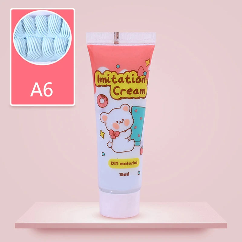 15ml Bottle Resin Cream For Phone Case Fake Whipped Clay Glue DIY Craft Soft Clay Decoration Simulation Gel Mobile Shell