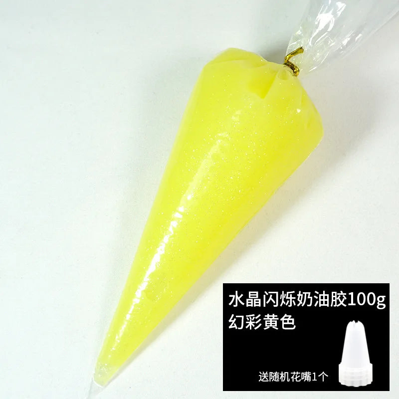 Best 100g transparent crystal cream glue can be diy add glitter glitter homemade cream glue phone case
