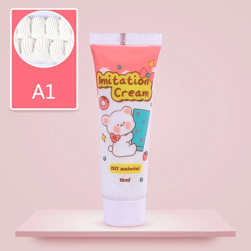 15ml Bottle Resin Cream For Phone Case Fake Whipped Clay Glue DIY Craft Soft Clay Decoration Simulation Gel Mobile Shell
