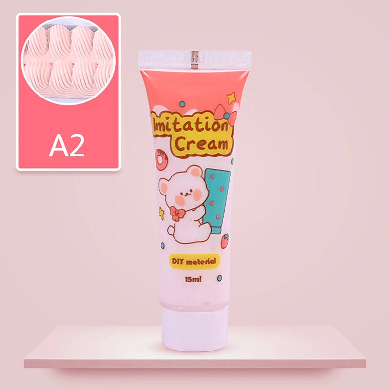 15ml Bottle Resin Cream For Phone Case Fake Whipped Clay Glue DIY Craft Soft Clay Decoration Simulation Gel Mobile Shell