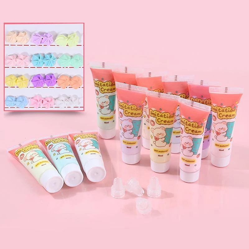 15ml Bottle Resin Cream For Phone Case Fake Whipped Clay Glue DIY Craft Soft Clay Decoration Simulation Gel Mobile Shell