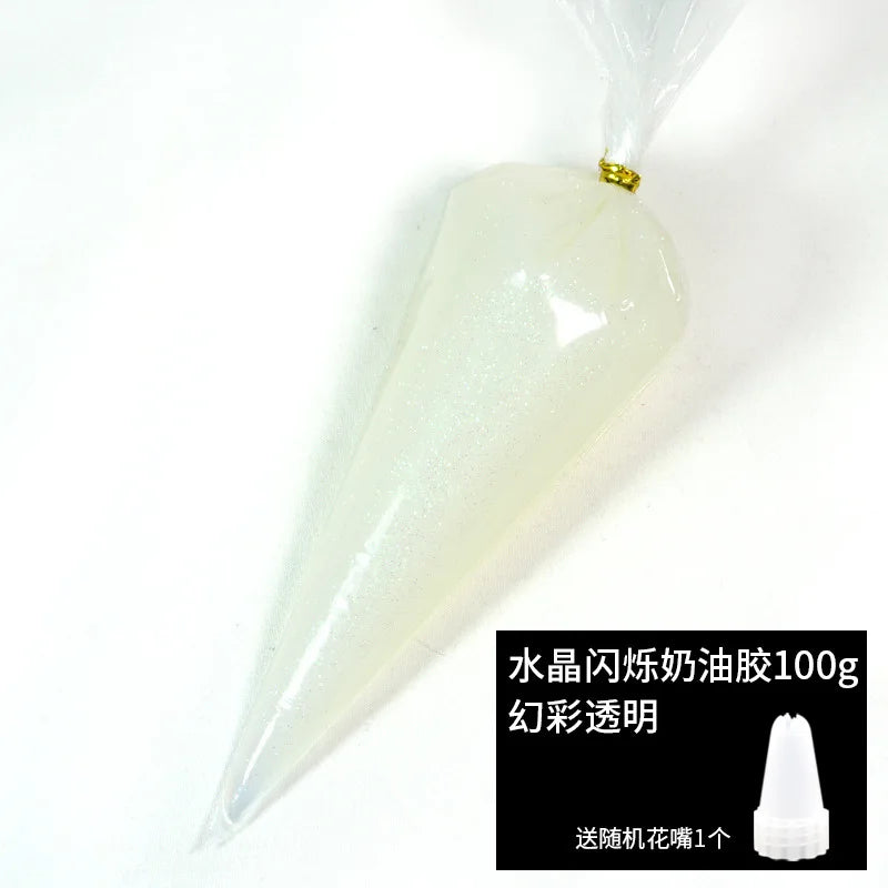 Best 100g transparent crystal cream glue can be diy add glitter glitter homemade cream glue phone case