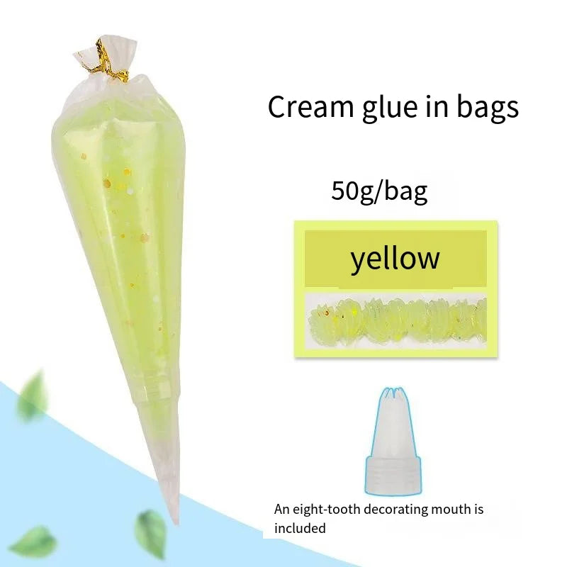 Antifreeze crystal glitter cream glue phone case DIY material, handmade accessories, food and toy handmade glue 50ml