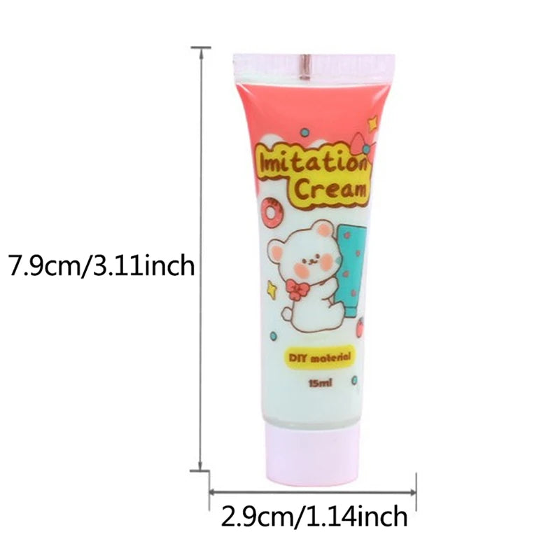 15ml Bottle Resin Cream For Phone Case Fake Whipped Clay Glue DIY Craft Soft Clay Decoration Simulation Gel Mobile Shell