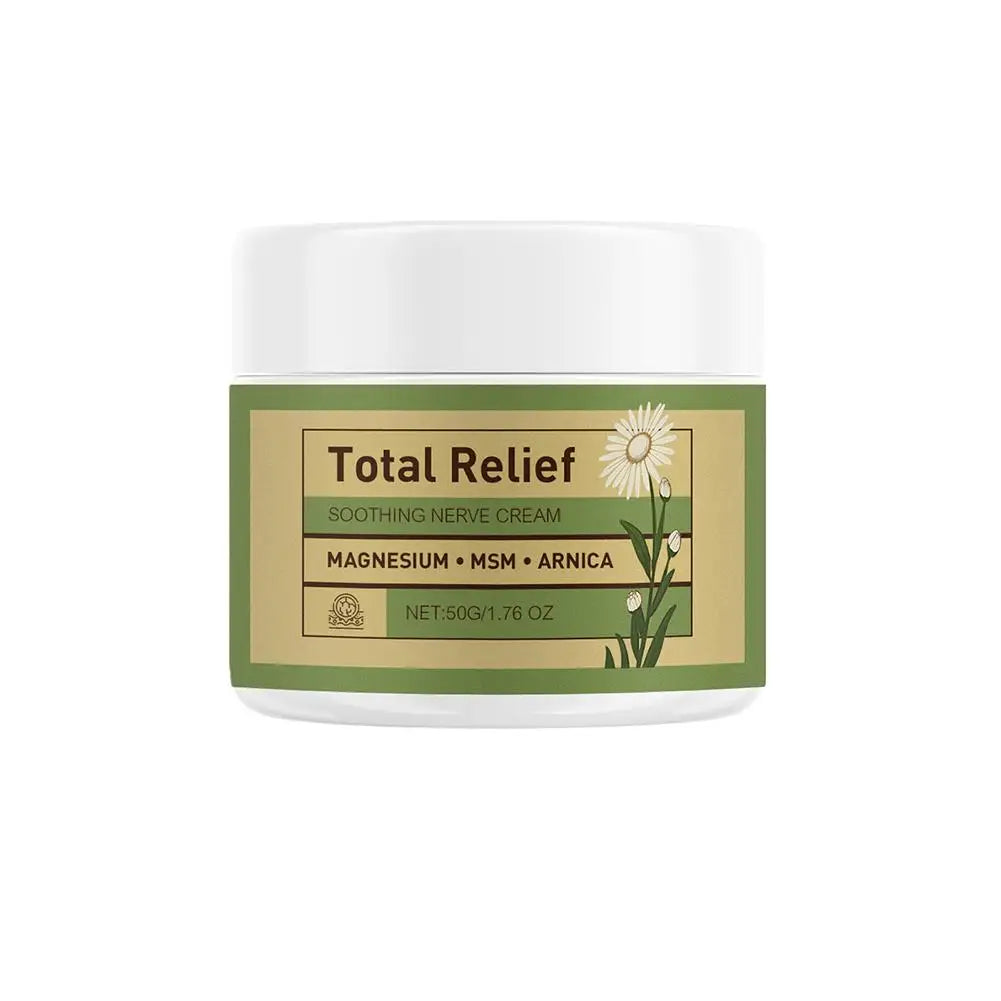 Natural Total Relief Nerve Soothing Cream, Magnesium & Arnica Infused Moisturizer for Daily Body Care & Skin Brightening