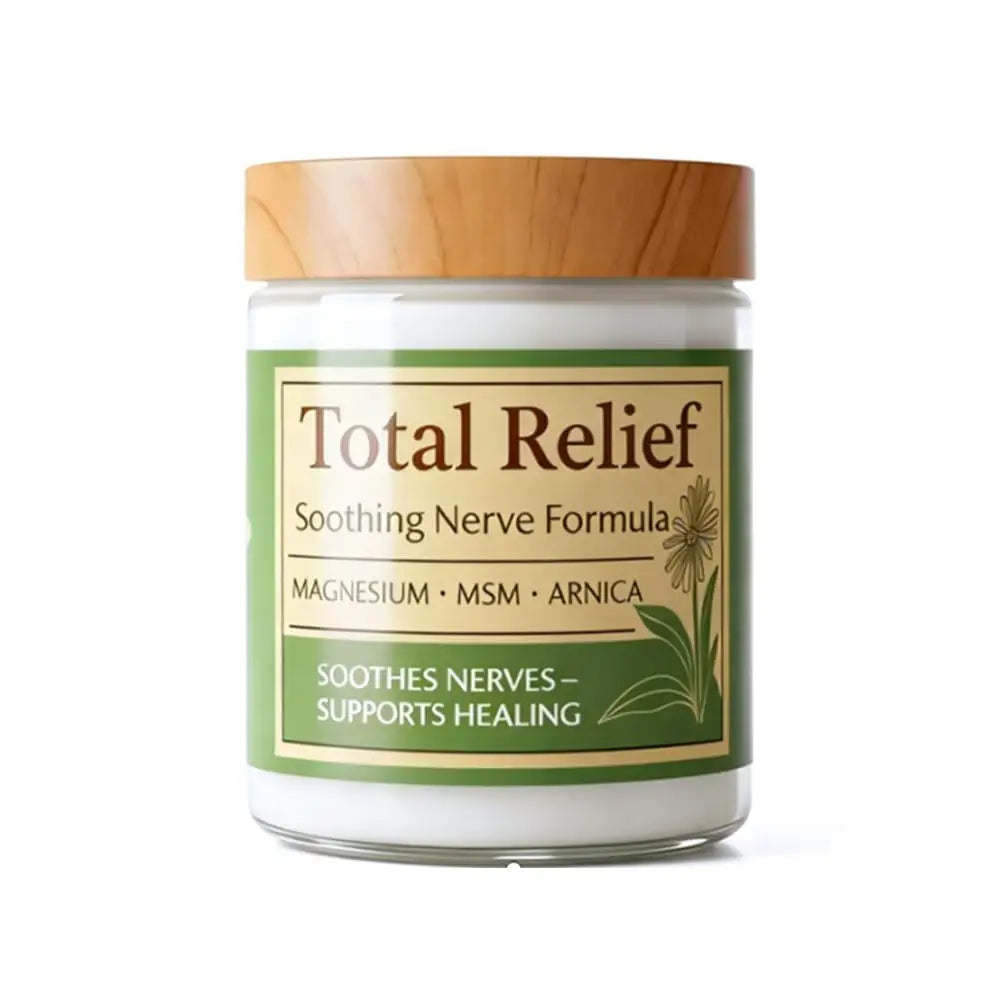 Natural Total Relief Nerve Soothing Cream, Magnesium & Arnica Infused Moisturizer for Daily Body Care & Skin Brightening