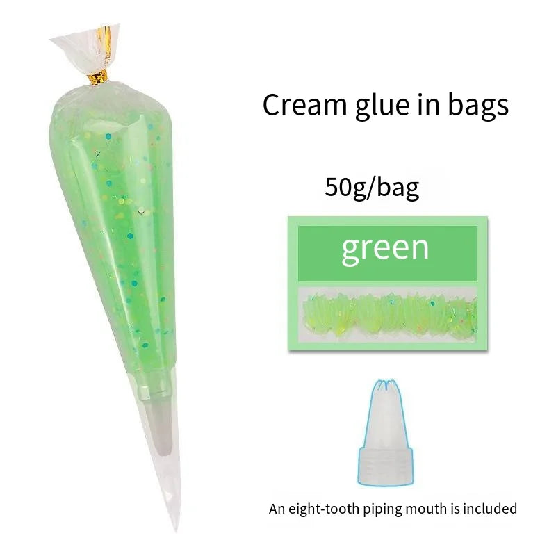 Antifreeze crystal glitter cream glue phone case DIY material, handmade accessories, food and toy handmade glue 50ml