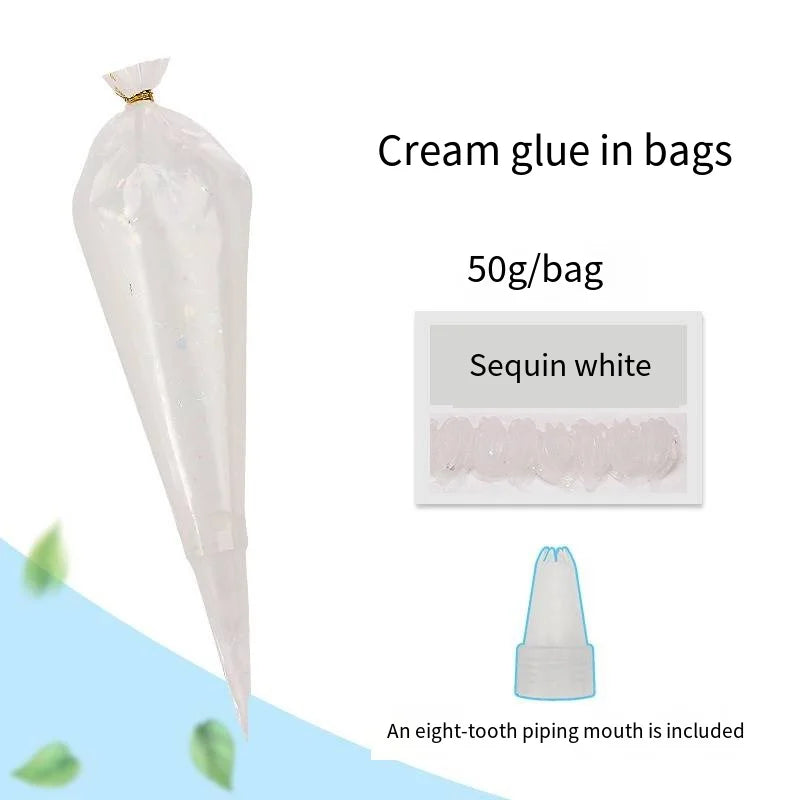 Antifreeze crystal glitter cream glue phone case DIY material, handmade accessories, food and toy handmade glue 50ml