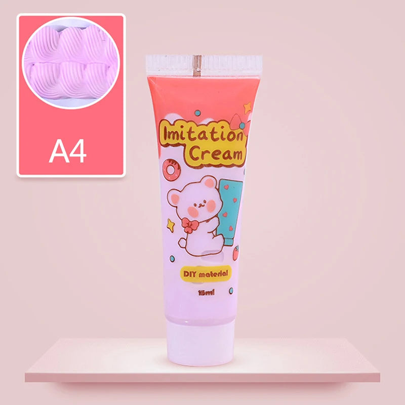 15ml Bottle Resin Cream For Phone Case Fake Whipped Clay Glue DIY Craft Soft Clay Decoration Simulation Gel Mobile Shell
