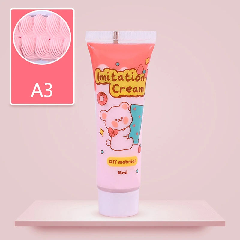 15ml Bottle Resin Cream For Phone Case Fake Whipped Clay Glue DIY Craft Soft Clay Decoration Simulation Gel Mobile Shell