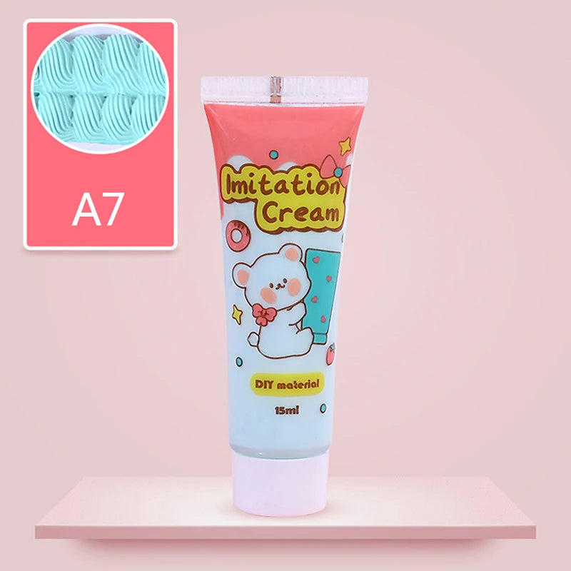 15ml Bottle Resin Cream For Phone Case Fake Whipped Clay Glue DIY Craft Soft Clay Decoration Simulation Gel Mobile Shell