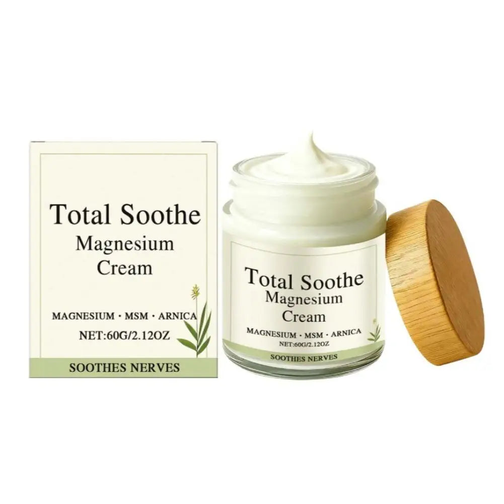 Natural Total Relief Nerve Soothing Cream, Magnesium & Arnica Infused Moisturizer for Daily Body Care & Skin Brightening