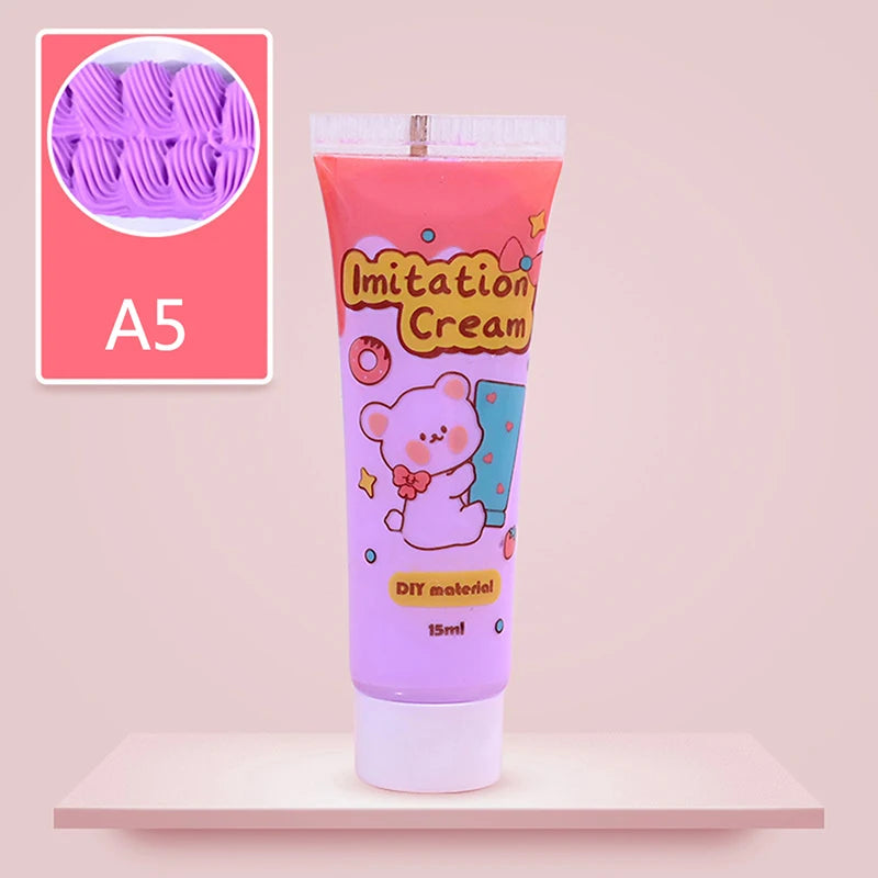 15ml Bottle Resin Cream For Phone Case Fake Whipped Clay Glue DIY Craft Soft Clay Decoration Simulation Gel Mobile Shell