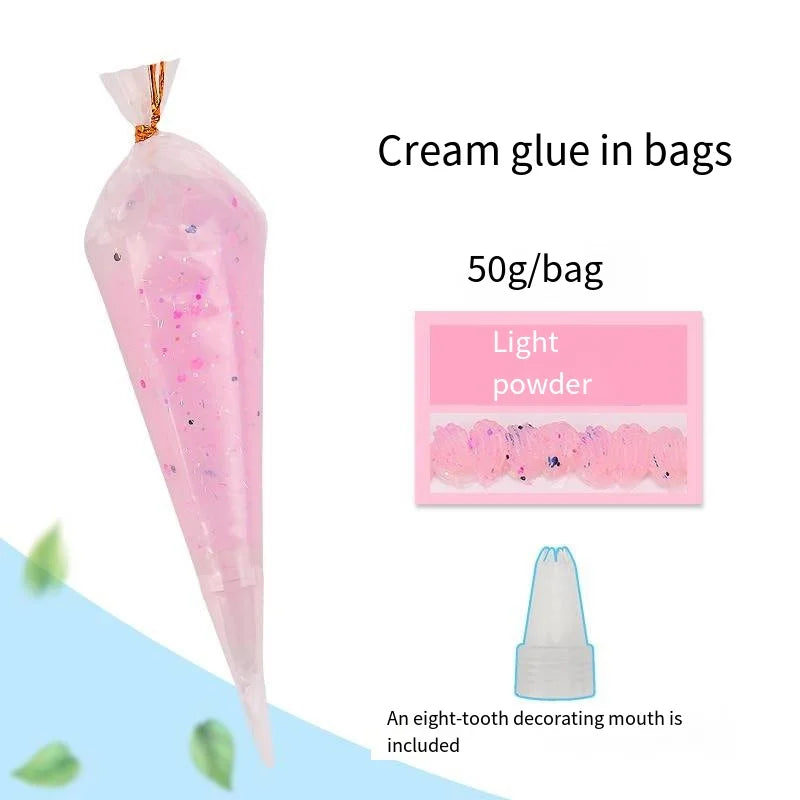 Antifreeze crystal glitter cream glue phone case DIY material, handmade accessories, food and toy handmade glue 50ml
