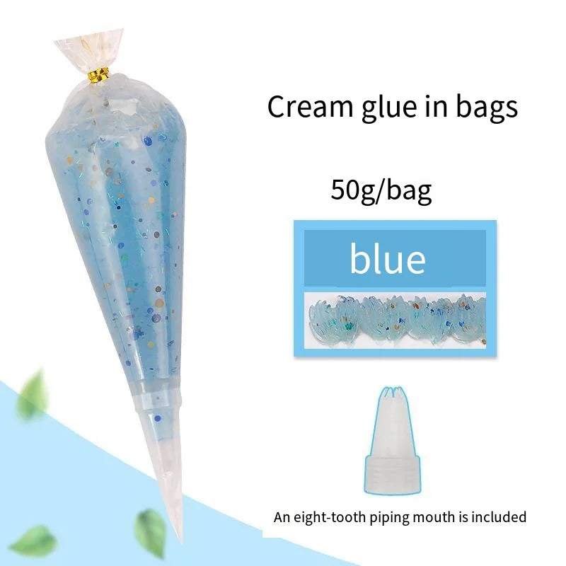 Antifreeze crystal glitter cream glue phone case DIY material, handmade accessories, food and toy handmade glue 50ml