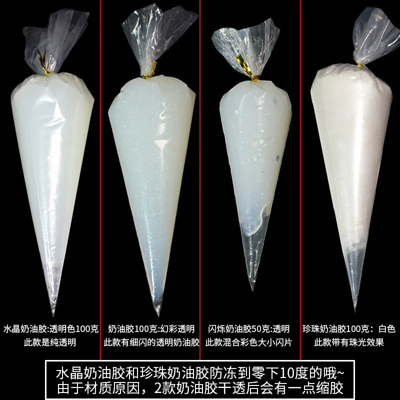 Best 100g transparent crystal cream glue can be diy add glitter glitter homemade cream glue phone case