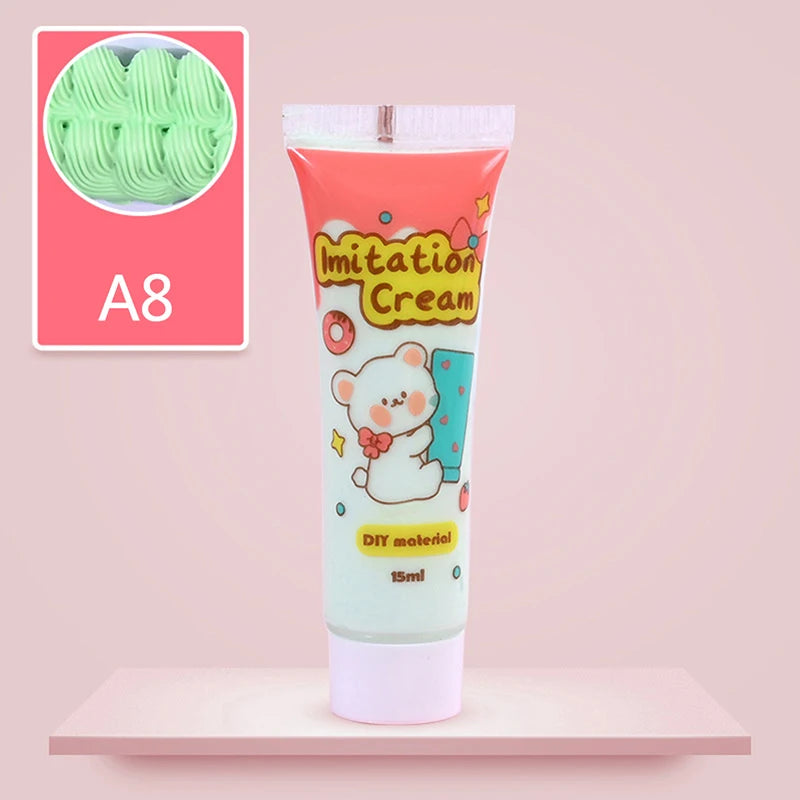 15ml Bottle Resin Cream For Phone Case Fake Whipped Clay Glue DIY Craft Soft Clay Decoration Simulation Gel Mobile Shell