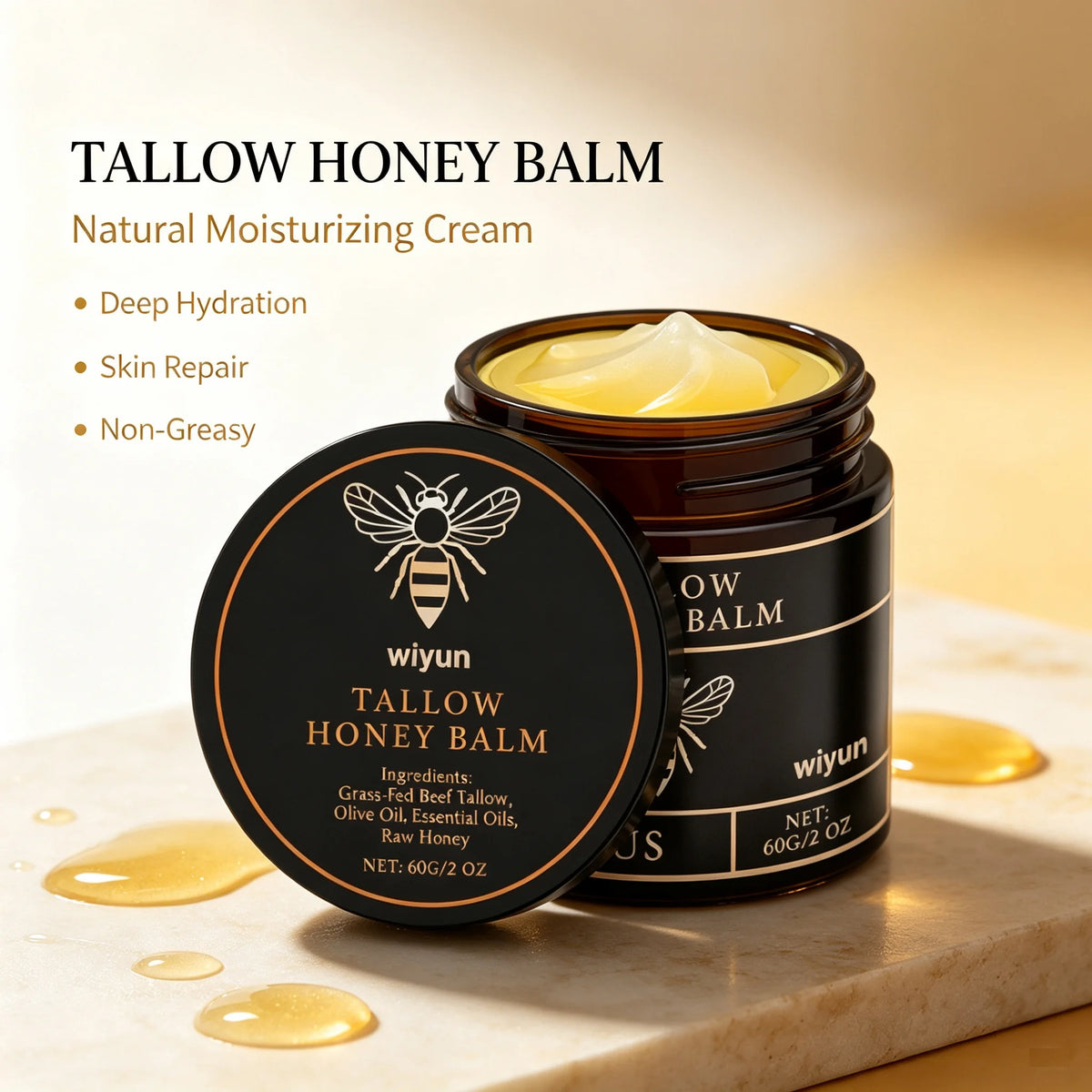 Tallow Honey Cream Glow Hydrating Skin Improve Elasticity Soft Bleaching Improve Dullness Firming Face Body Moisturizer Lotion