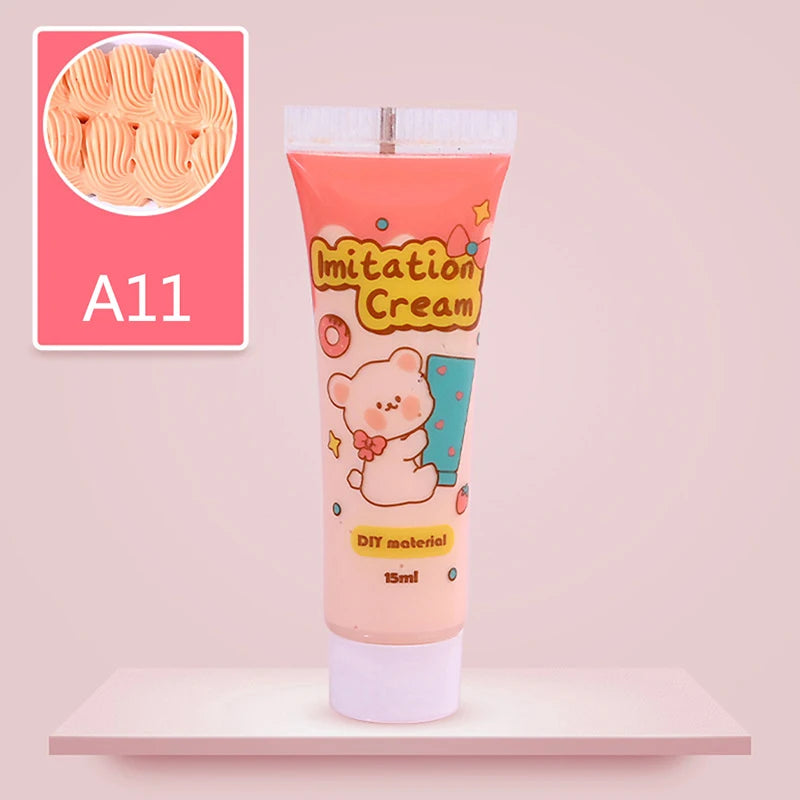 15ml Bottle Resin Cream For Phone Case Fake Whipped Clay Glue DIY Craft Soft Clay Decoration Simulation Gel Mobile Shell