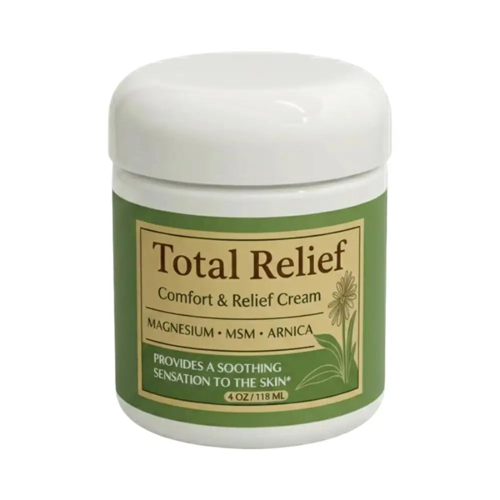 Natural Total Relief Nerve Soothing Cream, Magnesium & Arnica Infused Moisturizer for Daily Body Care & Skin Brightening