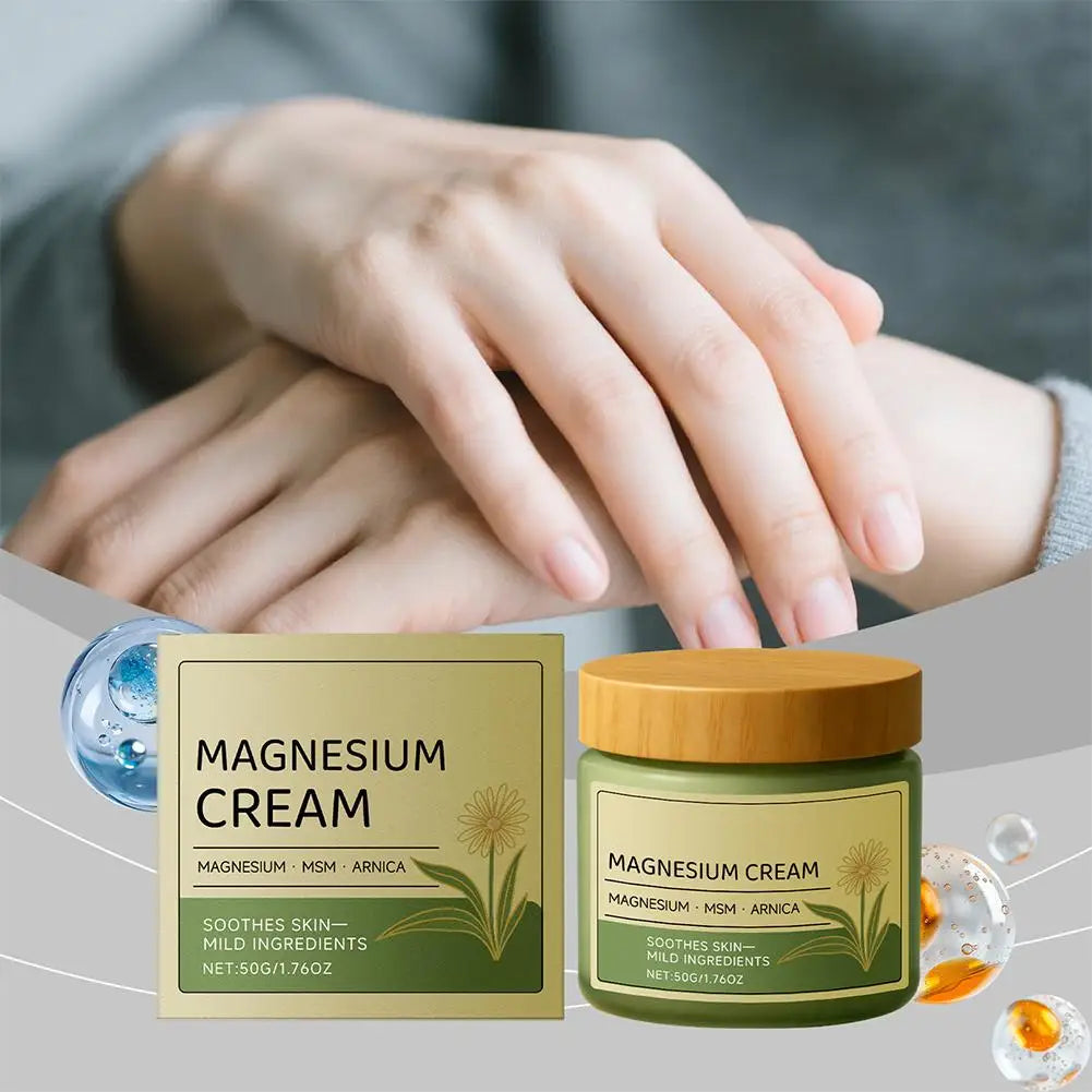 Natural Total Relief Nerve Soothing Cream, Magnesium & Arnica Infused Moisturizer for Daily Body Care & Skin Brightening