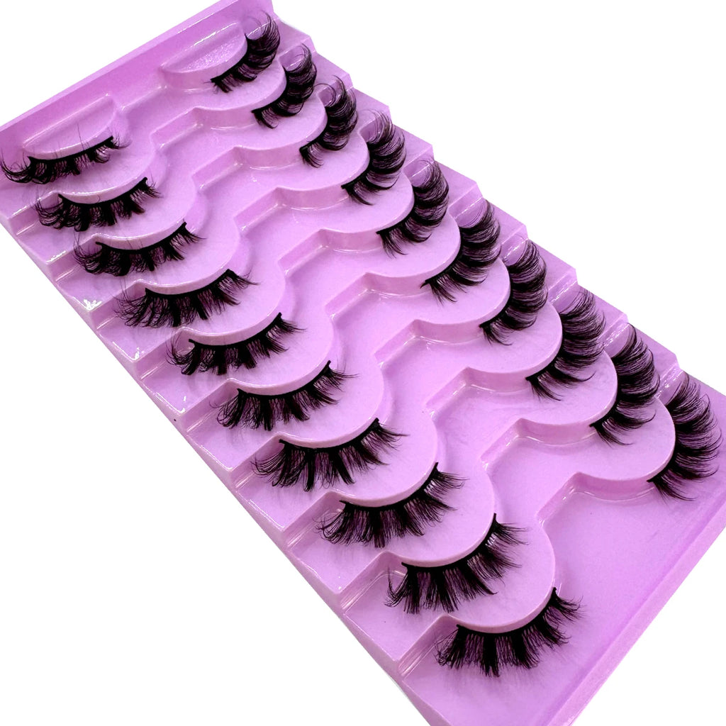 AMSDCN Half Lashes 10 Pairs Half Lashes Soft Natural Cat Eye Lashes Makeup Tool Fake Eyelashes Extension Fluffy Faux Cils