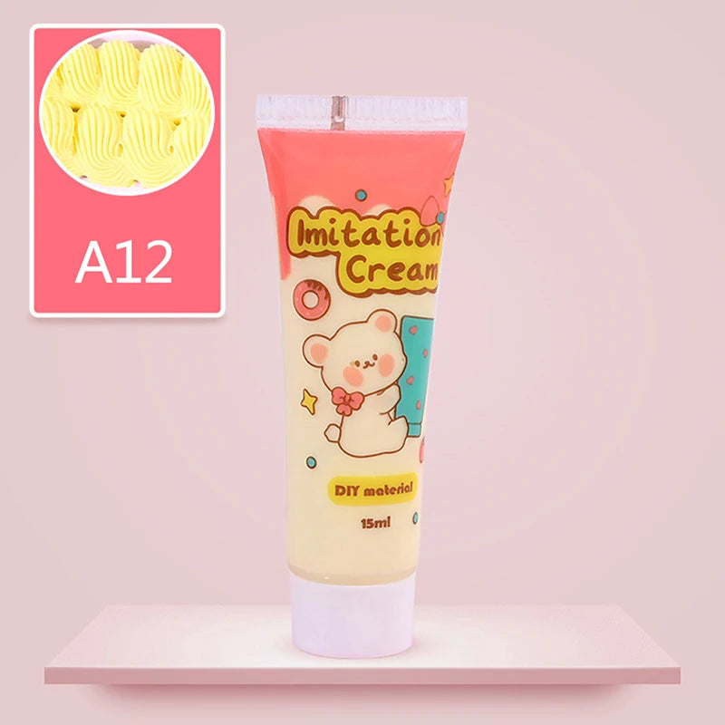 15ml Bottle Resin Cream For Phone Case Fake Whipped Clay Glue DIY Craft Soft Clay Decoration Simulation Gel Mobile Shell