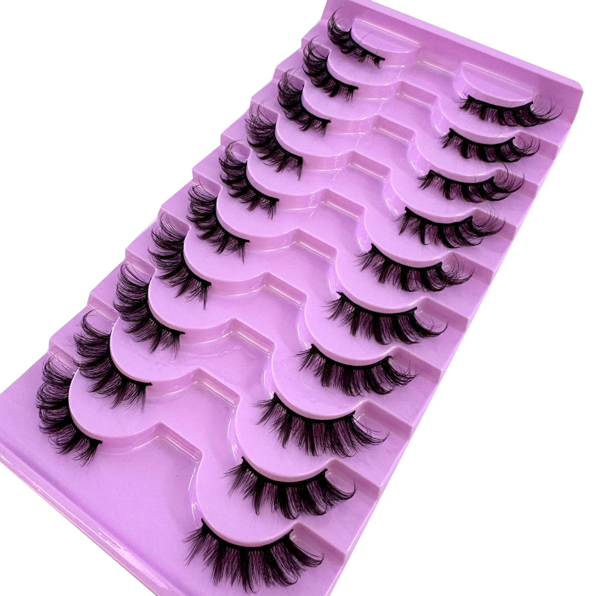 AMSDCN Half Lashes 10 Pairs Half Lashes Soft Natural Cat Eye Lashes Makeup Tool Fake Eyelashes Extension Fluffy Faux Cils