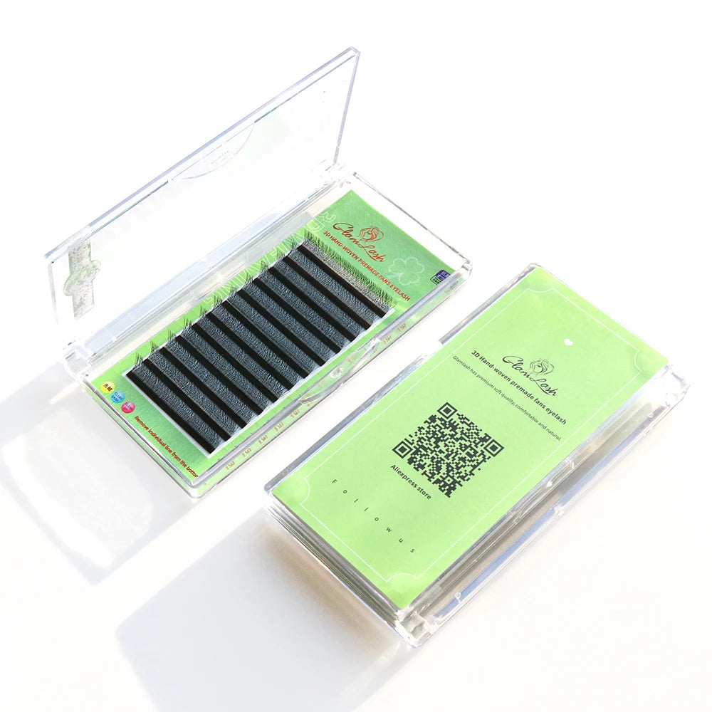 GLAMLASH 3D W-Shaped Eyelashes Extensions 0.07mm C/D/L/LU 3 Tip C/D/L/LU Curl High Quality Idividual Lash
